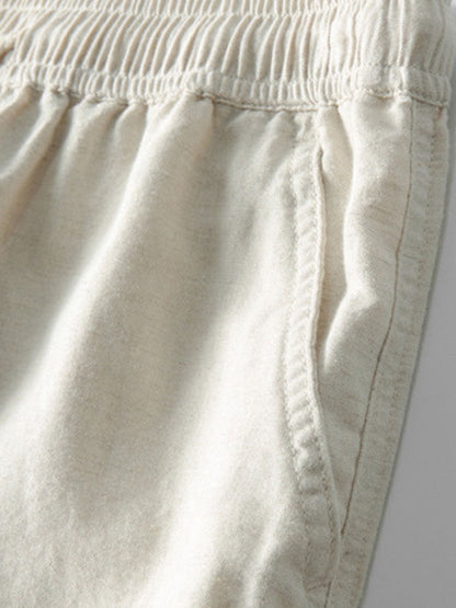 Riviera Knitted Waffle Cuban Shirt & Straight Leg Linen Pants Set