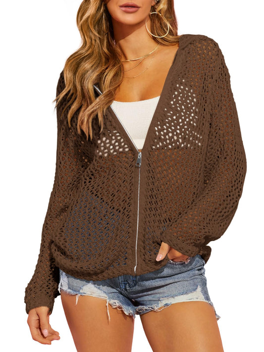 Elowira Crochet Hooded Cover-Up