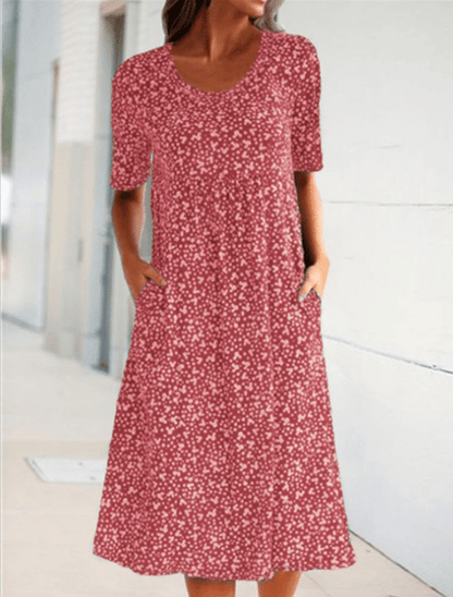 Sabrina - Round Neck Floral Dress
