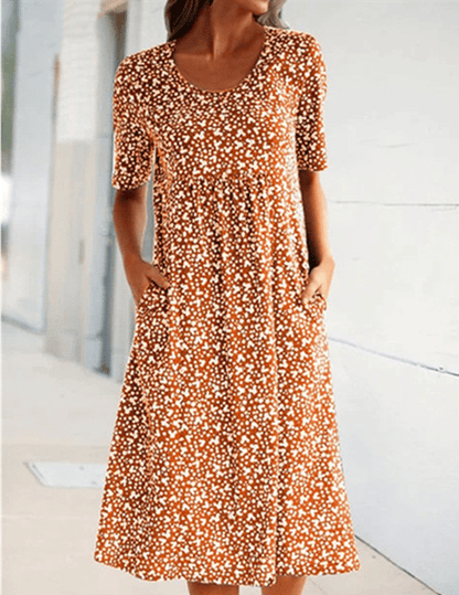 Sabrina - Round Neck Floral Dress