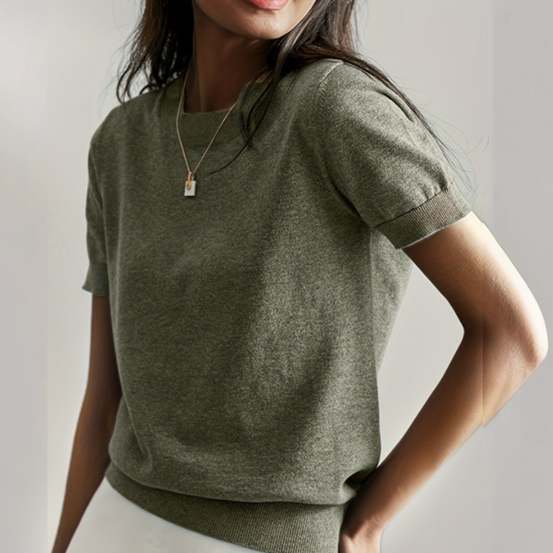 VIANCA™ - Casual Short Sleeve Crew Neck Top