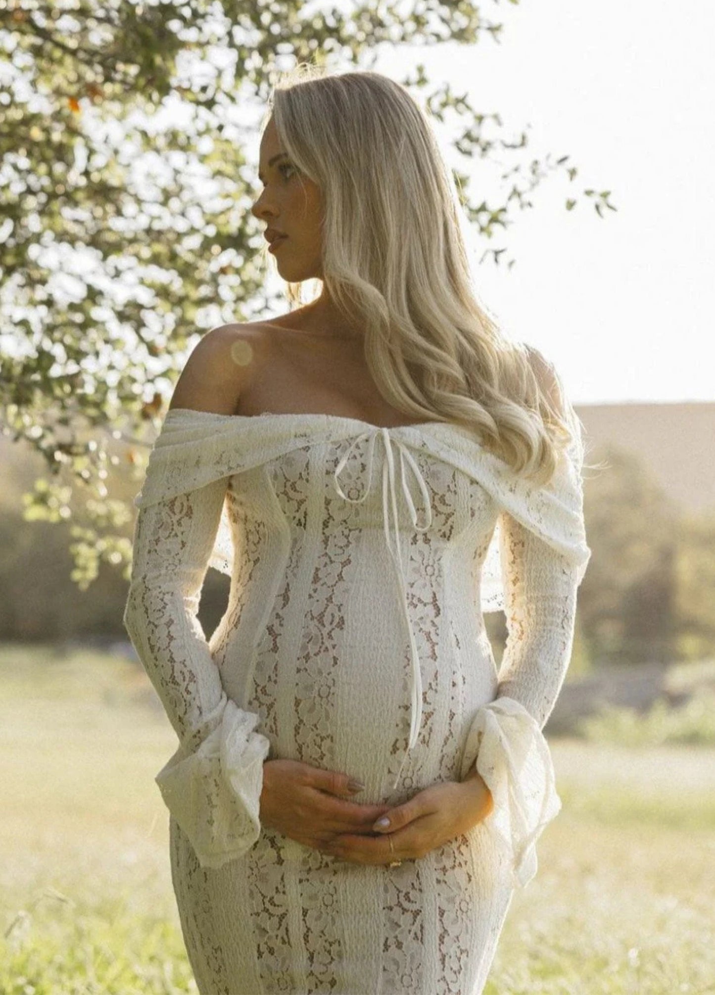 Arielle Lace Maxi Dress – White