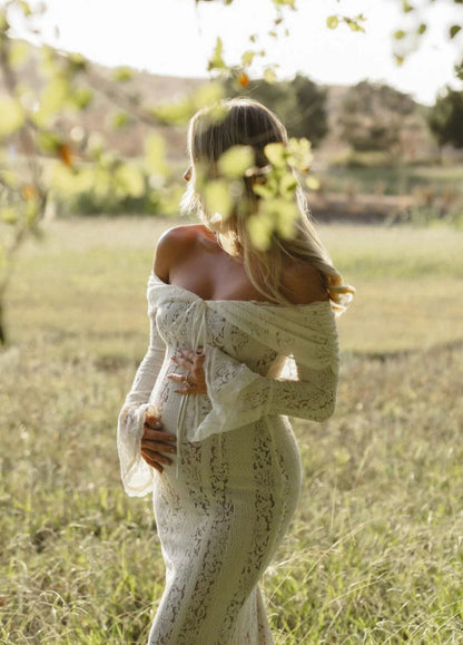 Arielle Lace Maxi Dress – White