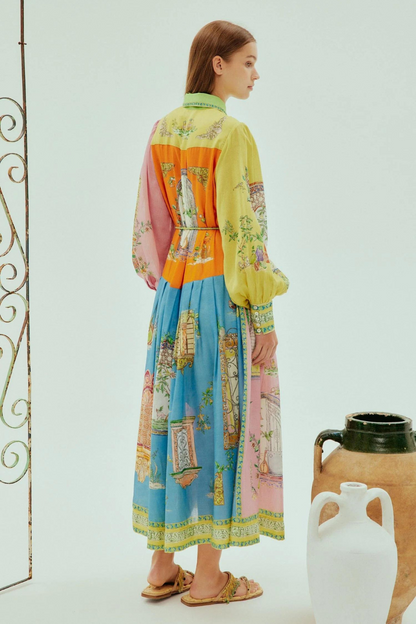 Geraldine | Multi-Hued Designer Maxi Dress