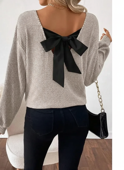 TAYLOR™ - Women's Casual Loose Fit T-Shirt Back Bow Design