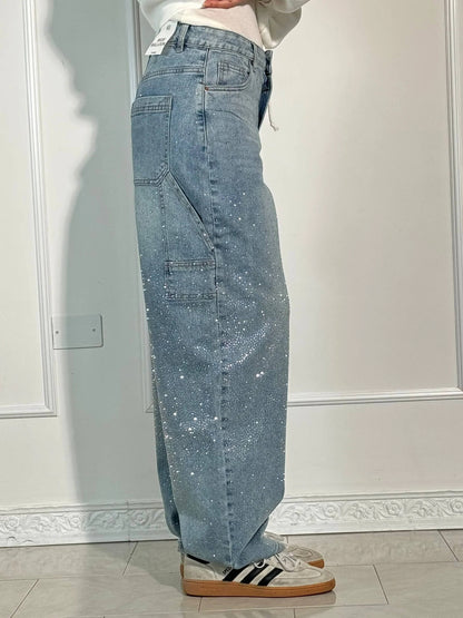 Violette™ Rhinestone Loose Fit Harem Jeans