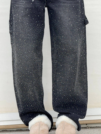 Violette™ Rhinestone Loose Fit Harem Jeans