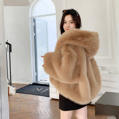 STELLA™ - Comfy Hooded Long Sleeve Faux Coat