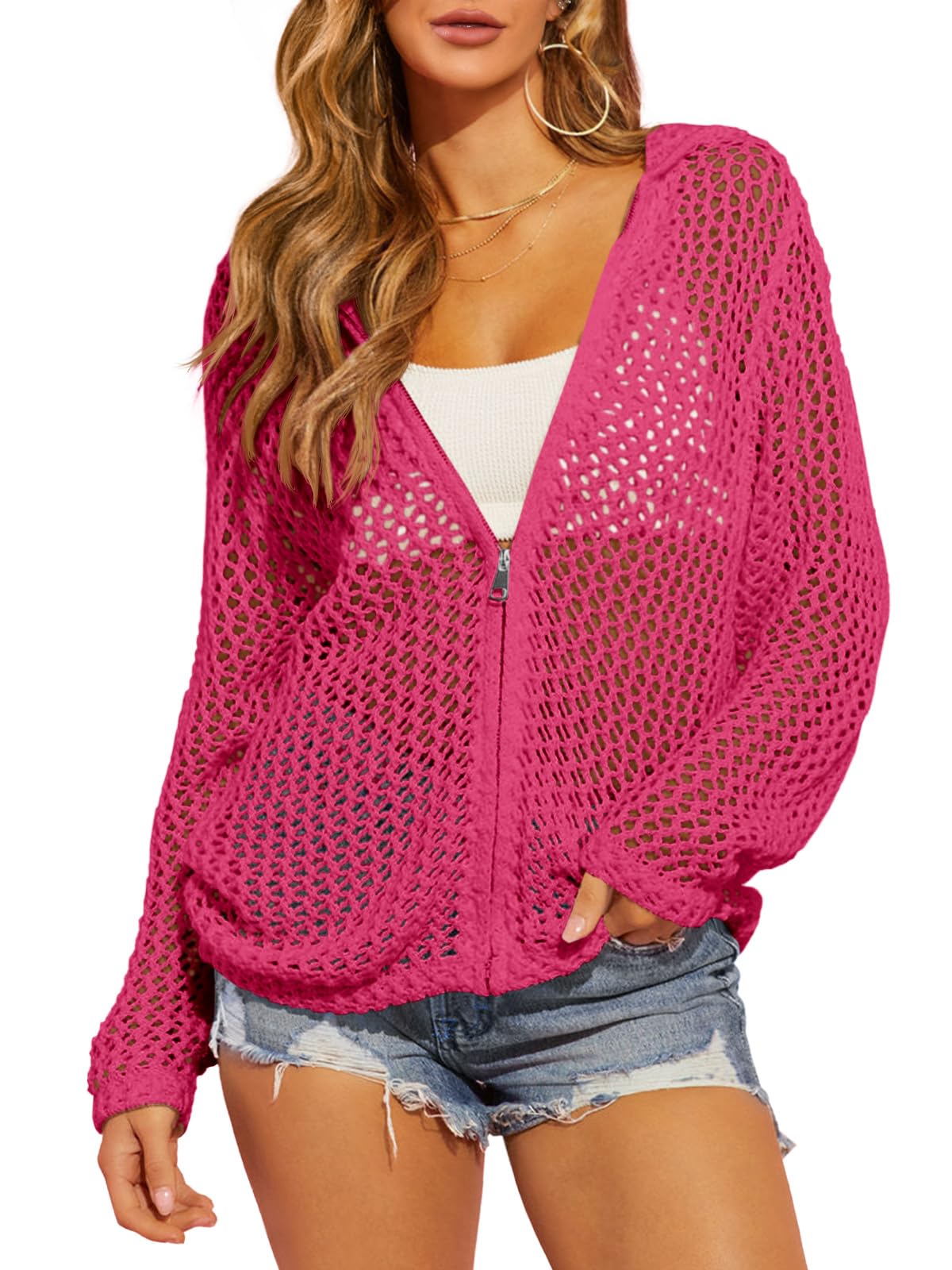 Elowira Crochet Hooded Cover-Up