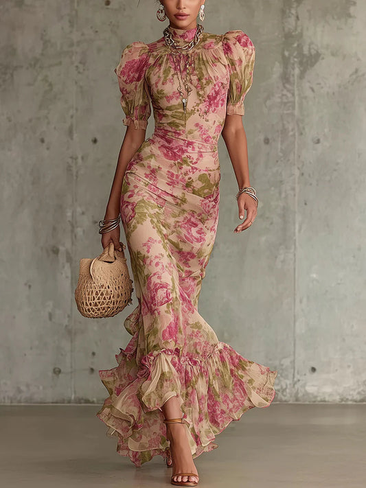 Rosalina Vintage Rose Maxi Dress