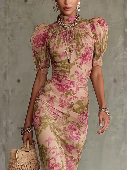 Rosalina Vintage Rose Maxi Dress