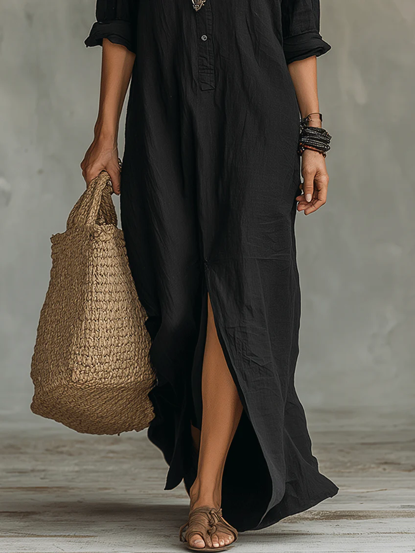 Elira Relaxed Button Maxi Dress