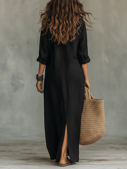 Elira Relaxed Button Maxi Dress