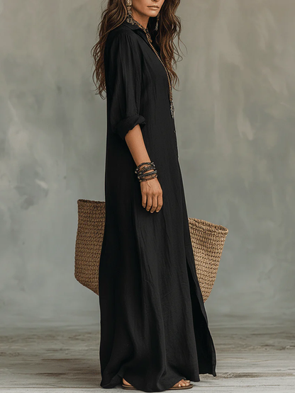 Elira Relaxed Button Maxi Dress