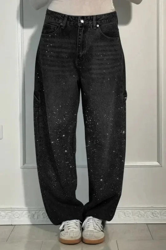 Violette™ Rhinestone Loose Fit Harem Jeans