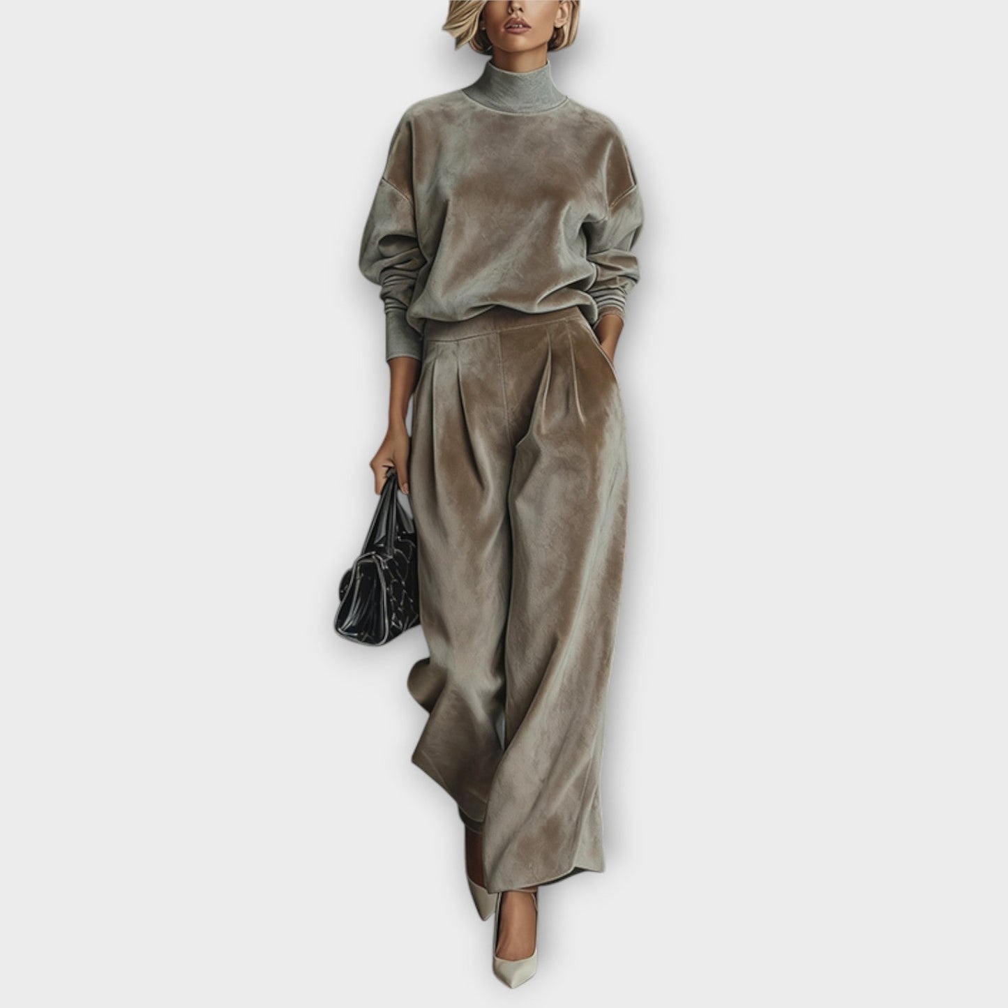 Aria Velvet Luxe Turtleneck Set