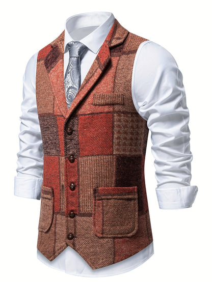 Elvora Herringbone Tweed Vest