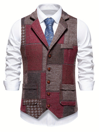 Elvora Herringbone Tweed Vest