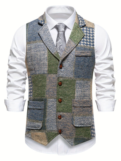 Elvora Herringbone Tweed Vest