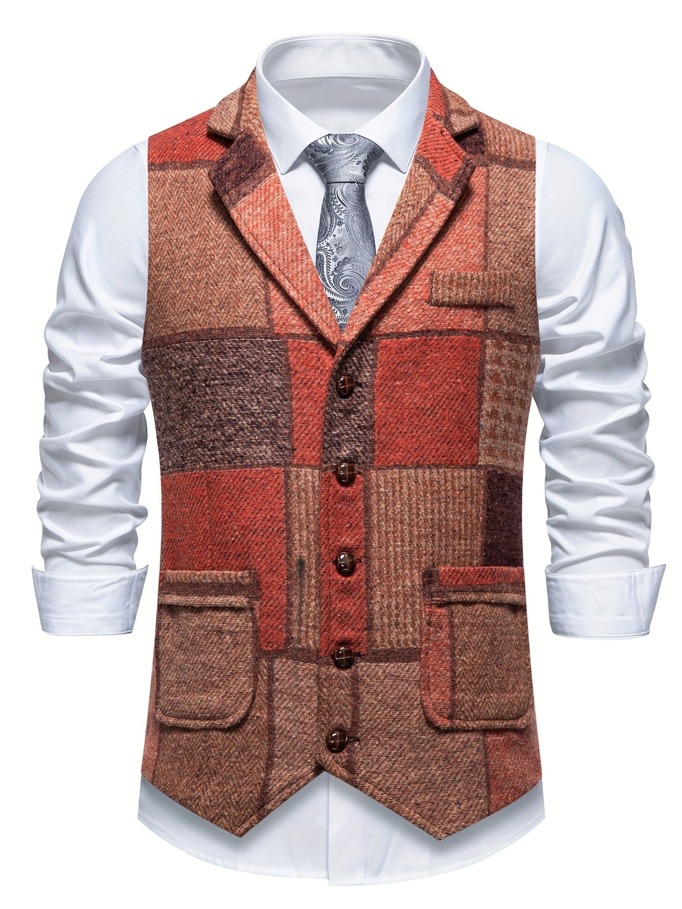 Elvora Herringbone Tweed Vest