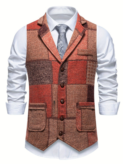 Elvora Herringbone Tweed Vest