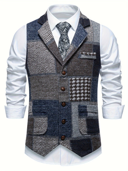 Elvora Herringbone Tweed Vest