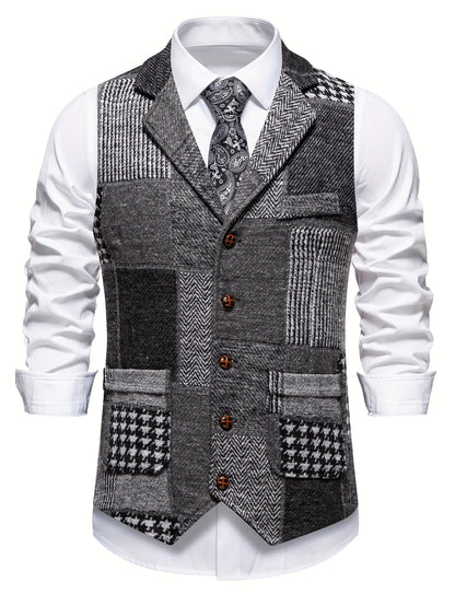 Elvora Herringbone Tweed Vest