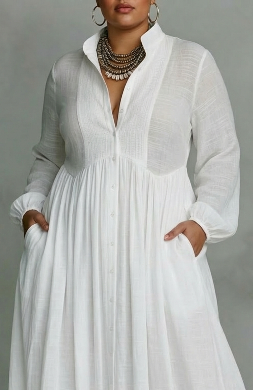 Elowen Flowing Button-Front Maxi Dress