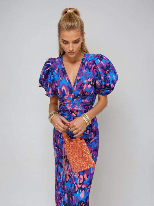 Eliza | Women’s Puff Sleeve Printed Dress