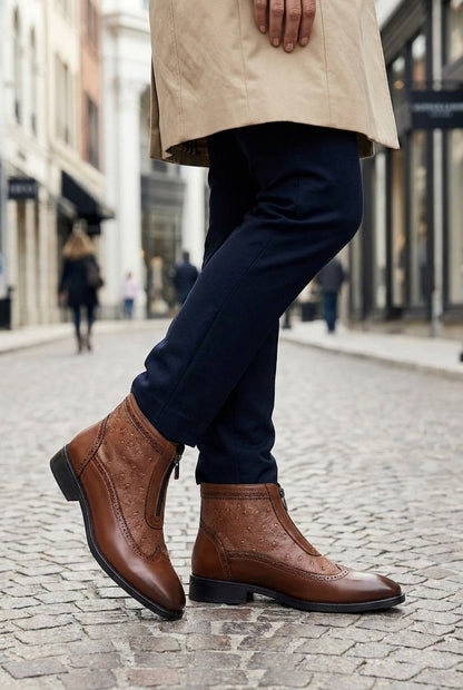 Adrian Ostrich Chelsea Boots
