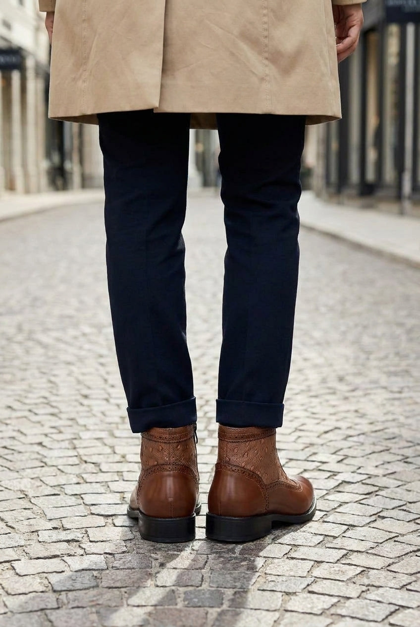 Adrian Ostrich Chelsea Boots